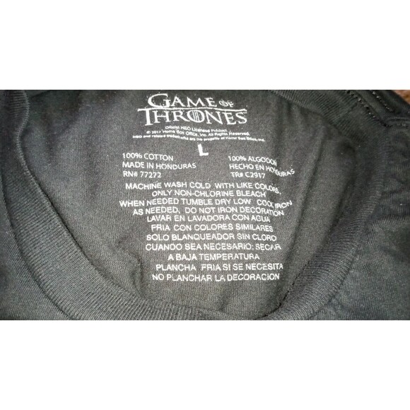 Game Of Thrones Unisex Black Graphic T Shirt - I Drink And I Know Things Size L - Picture 4 of 5